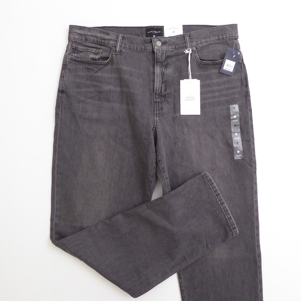 Lucky Brand Mens Jeans Gray 363 Vintage Straight Comfort Stretch 38x34